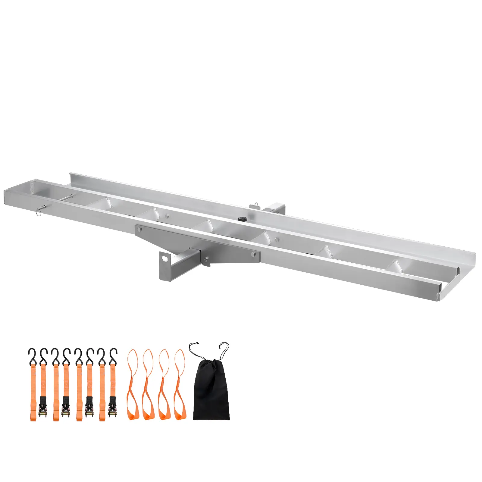 Motorcycle Carrier, 400 lbs Capacity, Heavy Duty Aluminum Hitch Mount Rack with 73in Loading Ramp, Straps & Stabilizer, Scooter Dirt Bike Trailer Hauler for Car Truck with 2-Inch Hitch Receiver
