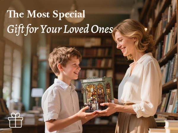 CUTEBEE DIY 3D Dollhouse Kit Gallery Bookstore Wooden Miniature House Book Nook with Handmade Details Tiny House Bookshelf Decor for Holiday Christmas and Black Friday Gift CUTEBEE DIY 3D Dollhouse Kit Gallery Bookstore Wooden Miniature House Book Nook with Handmade Details Tiny House Bookshelf Decor for Holiday Christmas and Black Friday Gift