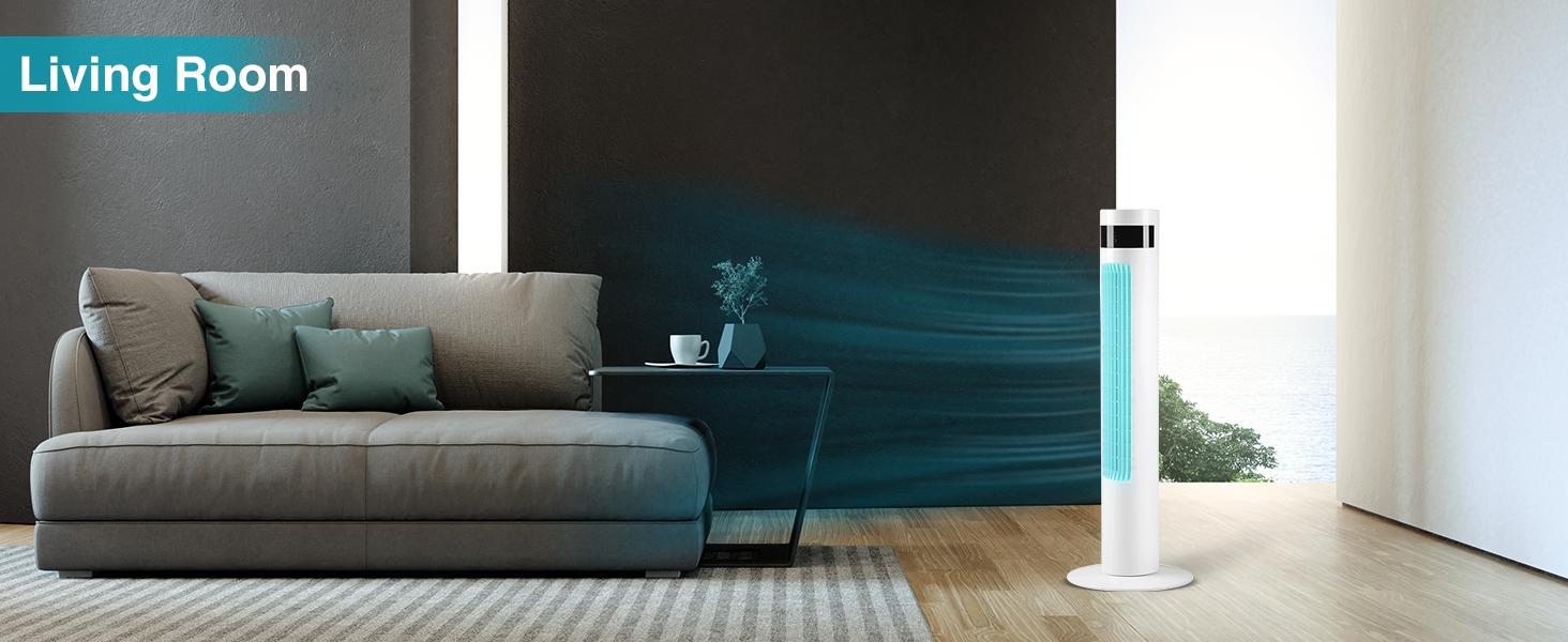 R.W.FLAME  Tower Fan with Remote Control,Standing fan for office, Oscillation fan, 3 Wind Modes,Time Settings,Digital Appliances Device Machine Durable Electric