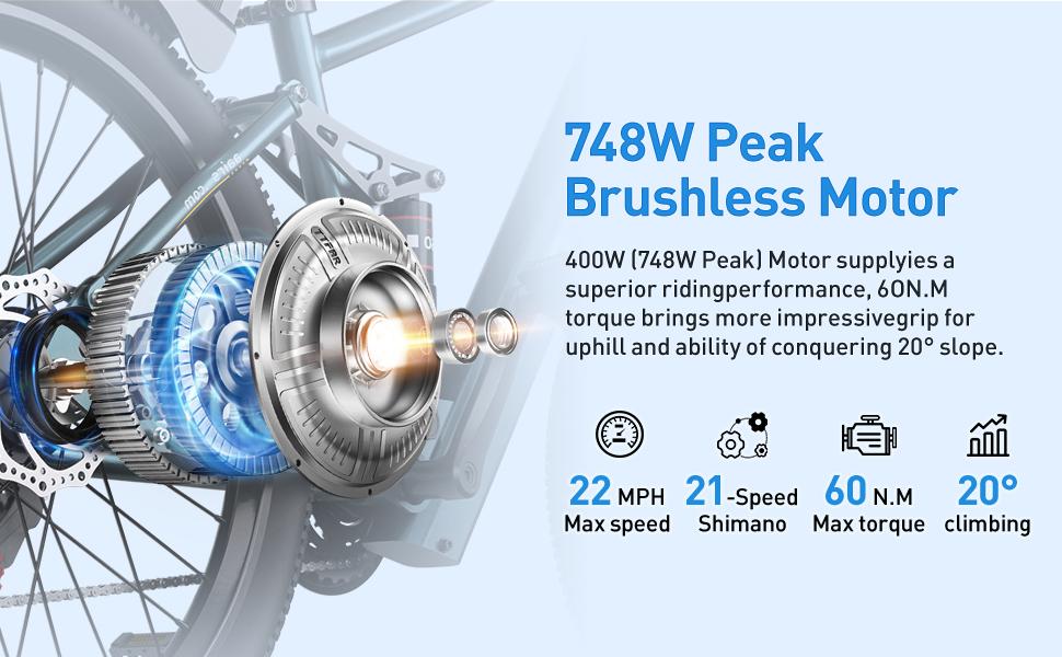 Aairsk Electric Bike 26", 25Mph Speed 13Ah Battery & 580W Motor, 21-Speed & Dual Suspension, Max Range 40 Miles(Pedal-Assist), Electric Mountain Bicycle for Adults, Adjustable Seat Disc Brakes Mtb Aairsk Electric Bike 26", 25Mph Speed 13Ah Battery & 580W Motor, 21-Speed & Dual Suspension, Max Range 40 Miles(Pedal-Assist), Electric Mountain Bicycle for Adults, Adjustable Seat Disc Brakes Mtb