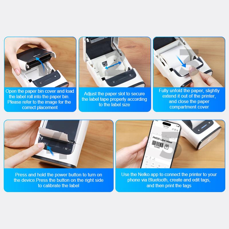 PM220 Label Printer, Bluethooth Label Printer, Portable Thermal Printer for Small Business, Logo, Clothing, Mailing, Sticker Printer for Phones & PC #SummerVibes