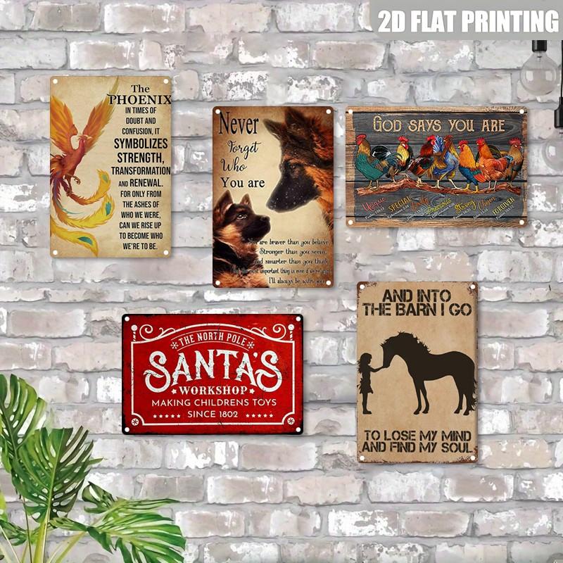 Symbolic Aluminum Wall Decor, 8x12 Inch Phoenix Metal Sign, Inspirational Print, Durable Indoor/outdoor Decoration, Humorous Gift Idea