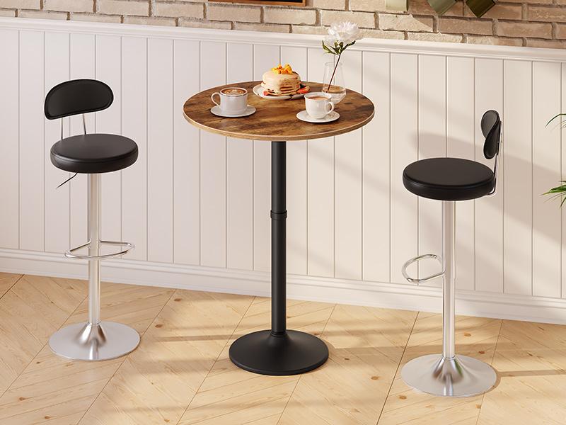 HOOBRO Round Bar Table, 35" Tall Pub Table, Cocktail Table with Base, Stable Counter Table with Non-Slip Base for Narrow Space, Bar Height Table for Kitchen, Easy to Assemble, Rustic Brown#SpringSale #BigSpringSale