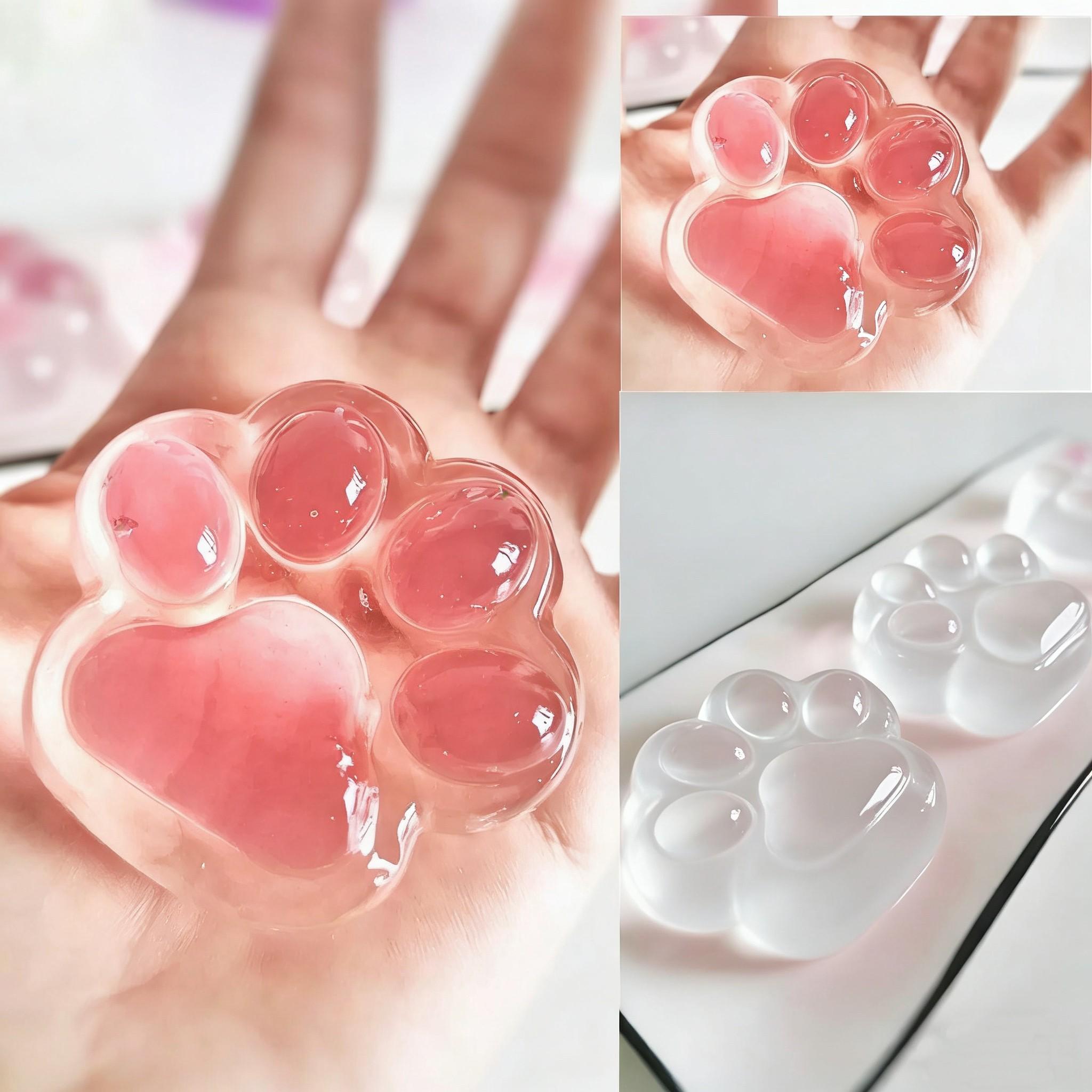 12-Compartment DIY Silicone Cat Paw Mold, Food Grade Baking Mold, Easy Clean, Semi-3D Cute Cat Paw Cake Mold, Soap & Gypsum Mold