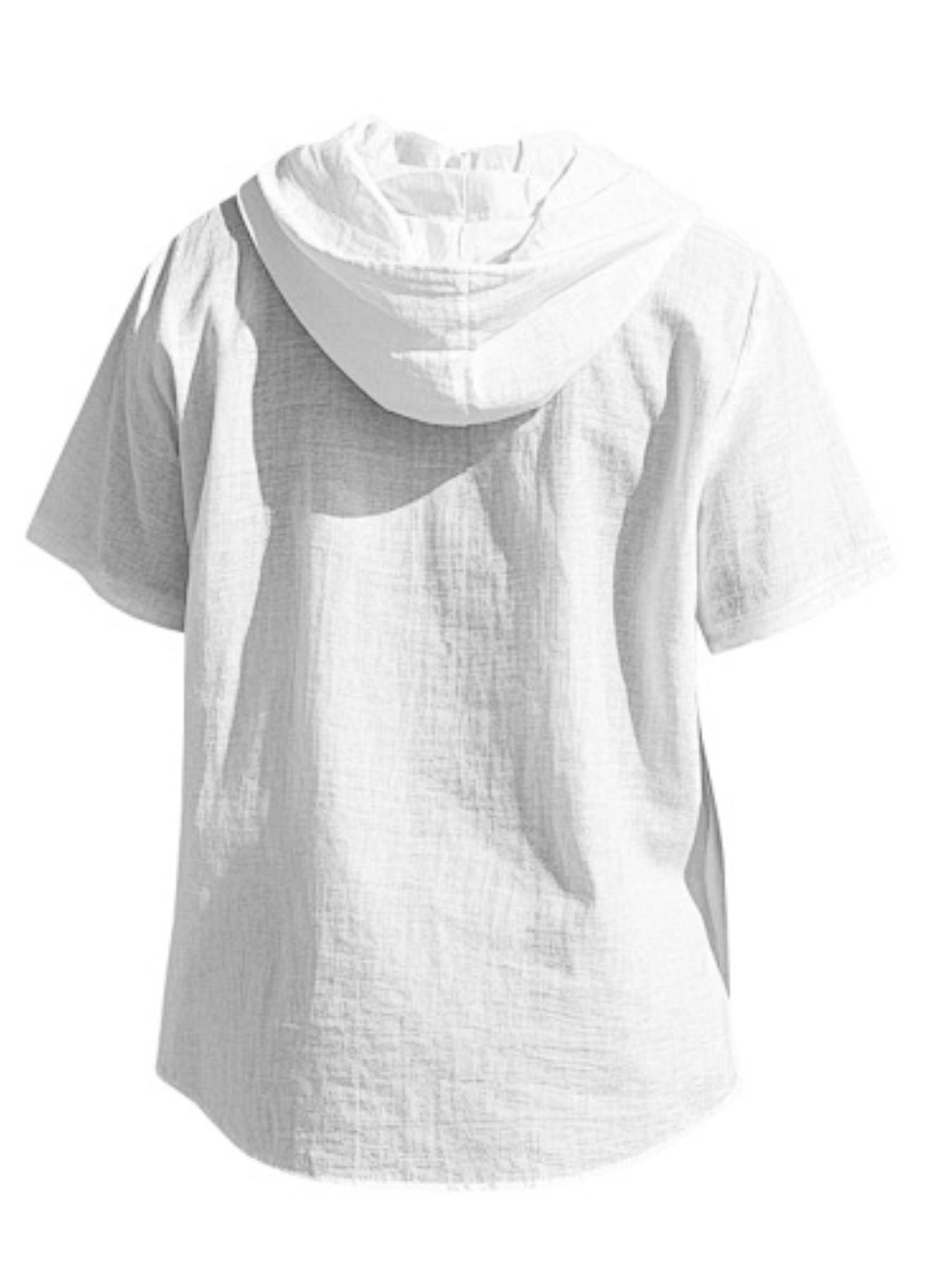 Men's Loose Linen Shirt Long Sleeve Hooded Beach Casual Jacket, Fall Fashion European Style, Trendy Design, Comfortable Fit