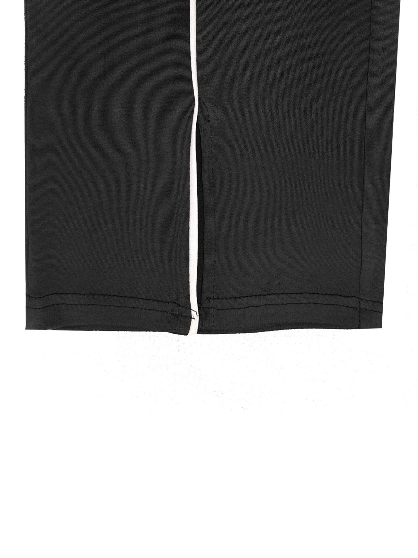 Women's Fashion New Round Neck Solid Color Patch Long Sleeve Top & Pants Set, Two-Piece for Casual Wear