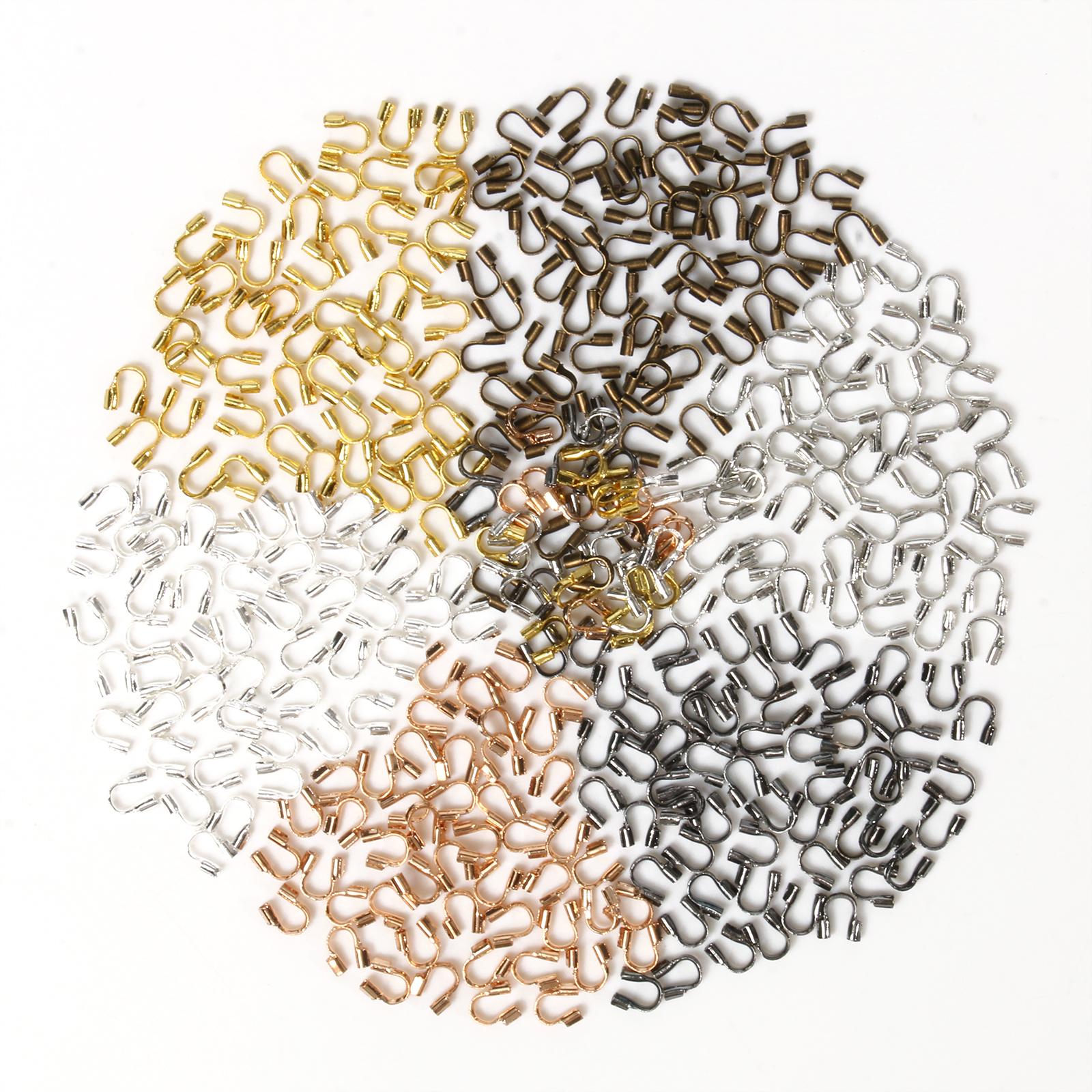 100pcs Wire Protectors Wire Guard Guardian Protectors Loops U Shape Accessories Clasps Connector For Jewelry Making