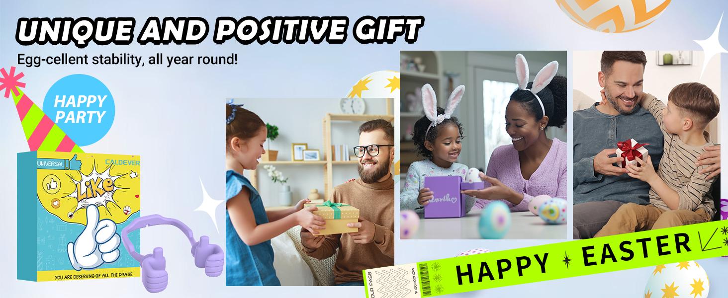 2-Piece Upgrade Adjustable Thumbs Up Lazy Smartphone Holder - Cellphone/Mobile Accessory, Desk Cell Phone Stand, Easter Basket Stuffer, Fun Birthday Gift for Teens