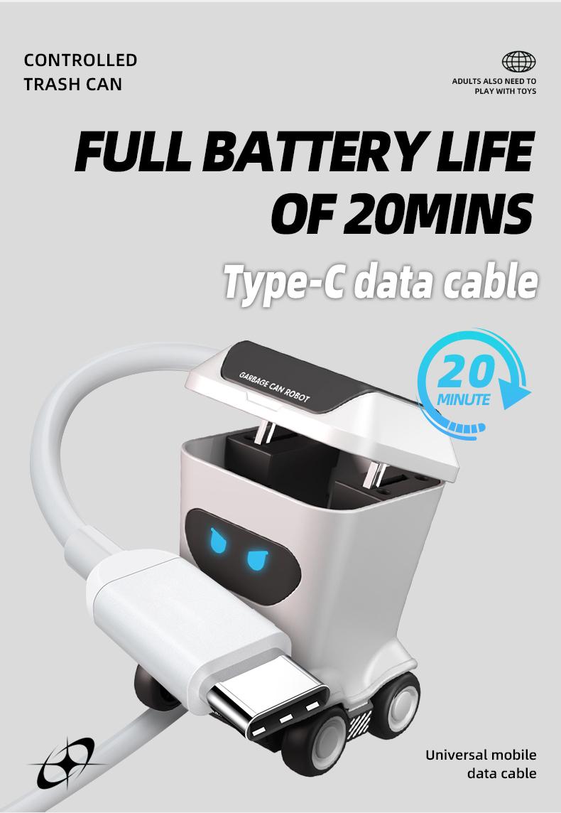 BRRRRT Mini Remote-Controlled Trash Can, Full-Scale Remote-Controlled Proportional Toy Set with Lights, Suitable for Adults, Children, Boys, and Girls, Remote-Controlled Trash Can Speed RC, Children's Christmas Gift.