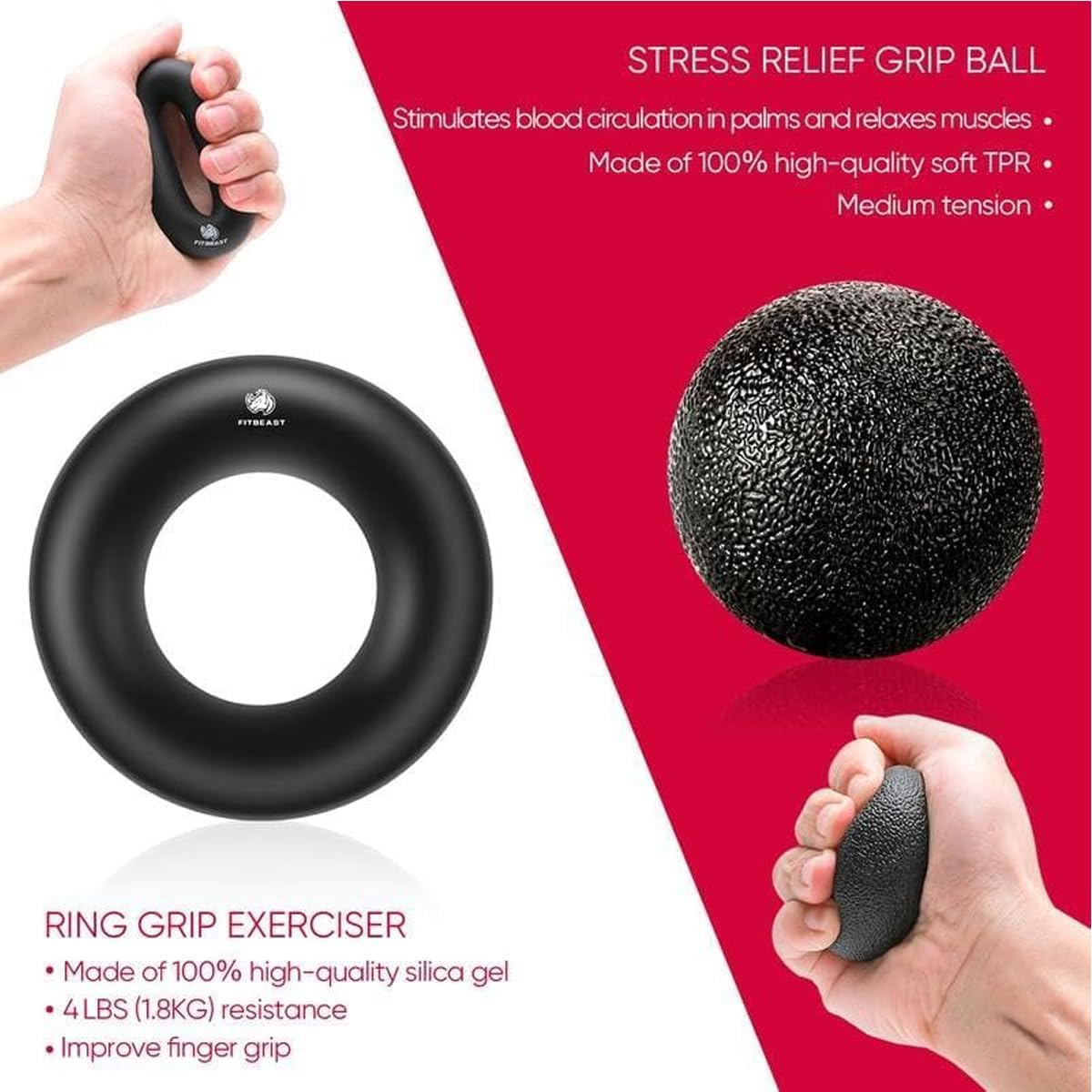 Hand Grip Strengthener Kit(5 Pack)--Forearm Strengthener Wrist Strengthener--Portable Home Gym Hand Strength Training Tool