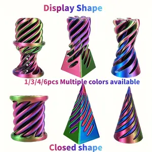 Set of Three Impossible Spiral Pyramid Fidget Spinners, Flexible Stress-Relief Sensory Toy, Stress Relief Fidgeting, Stress Relieving Accessory, Rotating Desktop Decor, Stress Relief Tools, Ideal Gift for Kids and Teens #GLOBAL PICKS