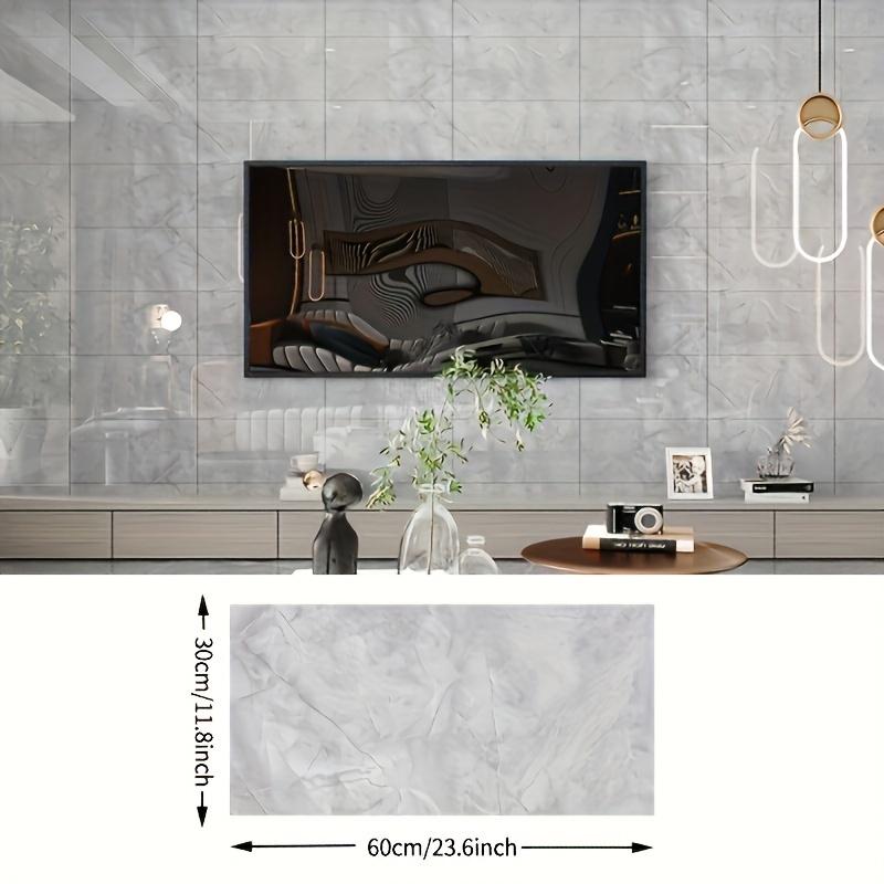 20/40Pcs Large White Marble Tile Wall Stickers, WallPaper, Easy Peel & Stick, Waterproof Self-Adhesive Panels for Kitchen, Living Room, Bathroom, Corridor, Home and Dormitory - 23.62*11.8 inch papel