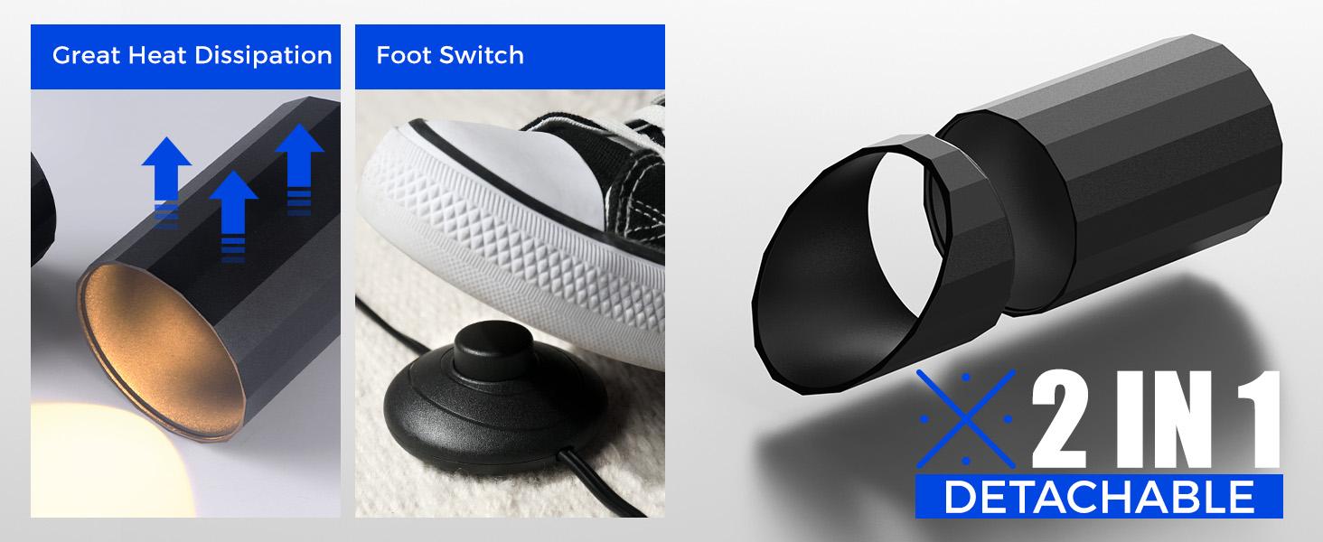 Barrina Uplighting Indoor Spotlight, 2 in 1, 3000K GU10 Bulb, LED Spot Lights for Plant Picture Home,2 Packs