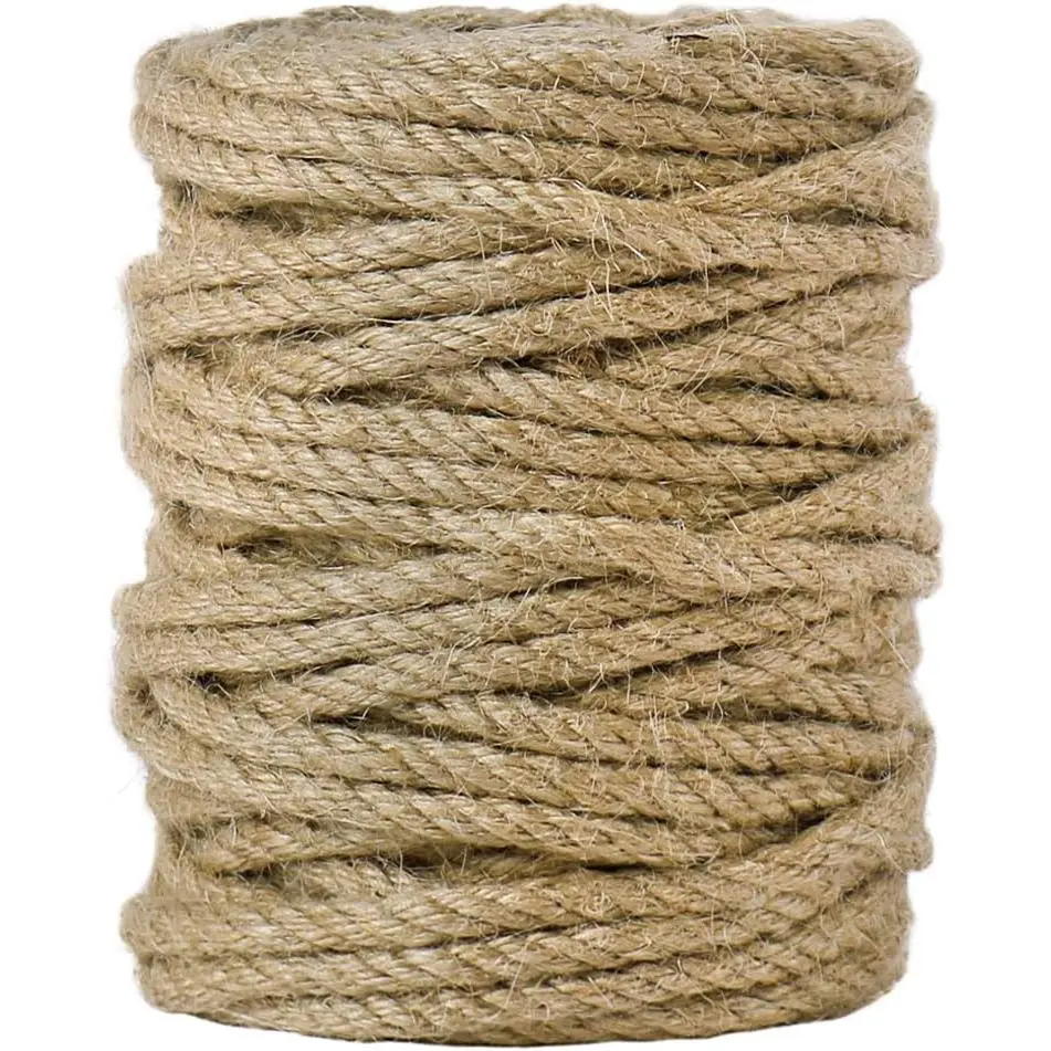 5mm  Jute Twine, 100  4Ply Twisted Heavy Duty Rope