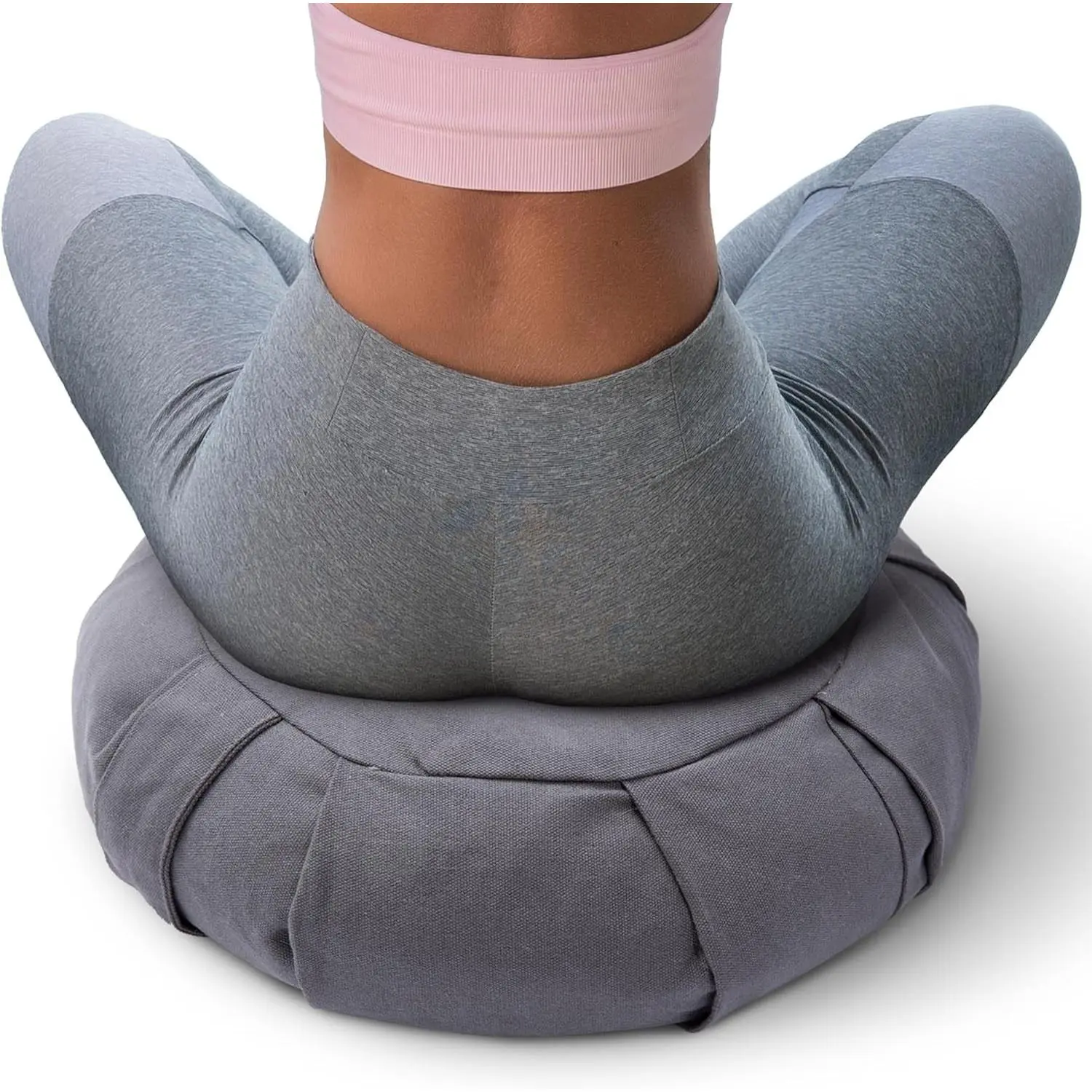 Ergonomic Zafu Meditation Cushion - Buckwheat-Filled Floor Pillows, Supportive Cushion for Comfortable Meditation Posture Support