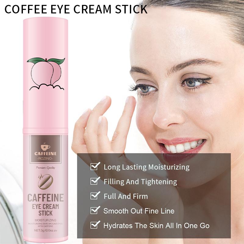 ROZINO Caffeine Eye Cream Stick - Moisturizing and Restoring Skin Vitality, Eye Brightener and Corrector, 3g