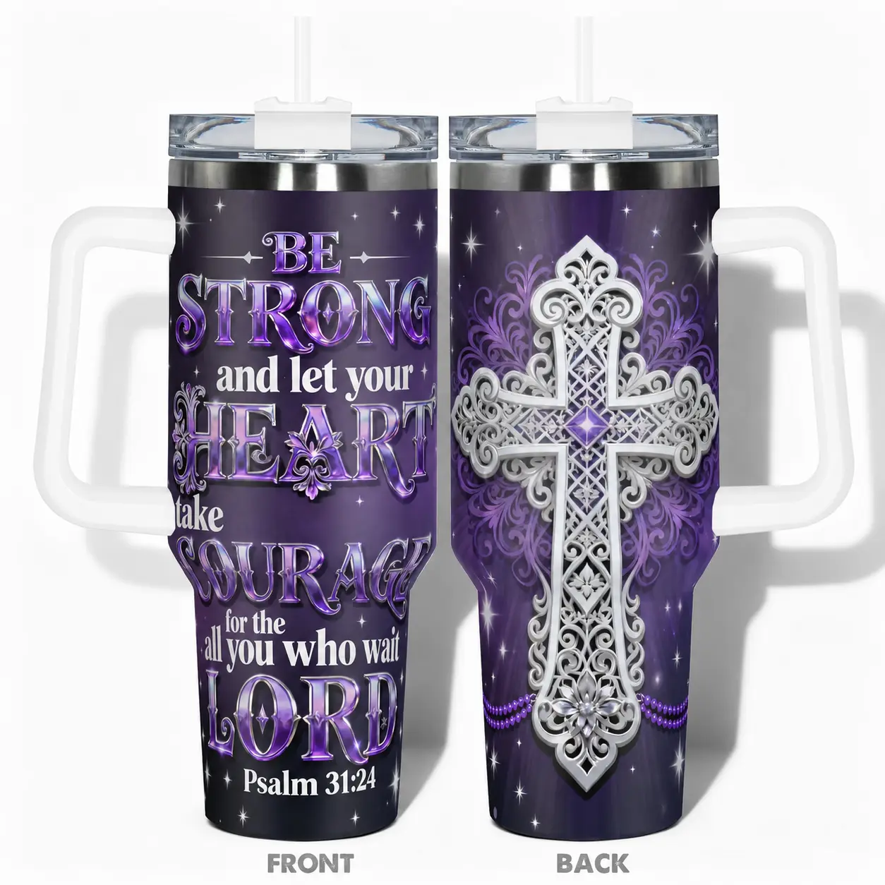 40oz Reusable Insulated Stainless Steel Flask - 1pc Christian Cross Funny Design Hydration Tumbler with Straw, Double-Layer Leakproof, Ideal for Gym, Travel, Birthday Christmas Gift