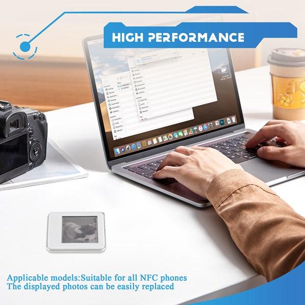 Wireless NFC-Powered Ink Screen Keychain, 1.54-Inch 3-Color Square Screen, Wireless Image Transfer Photo Display (Phone & Electronics Camera Accessory)