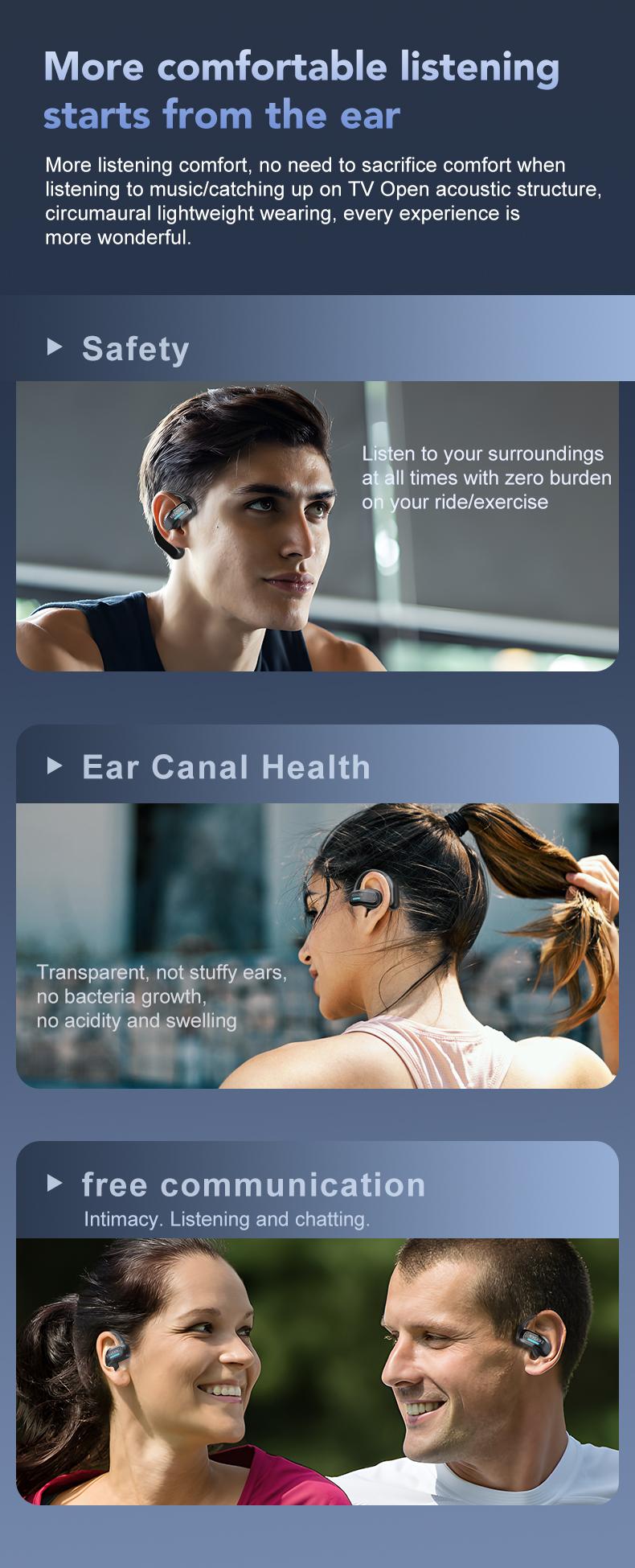 ERAZER X8 OWS Wireless Bluetooth Earphones Playing Music Phone Calls Headphones & Meeting Summary Earbuds ERAZER X8 OWS Wireless Bluetooth Earphones Playing Music Phone Calls Headphones & Meeting Summary Earbuds