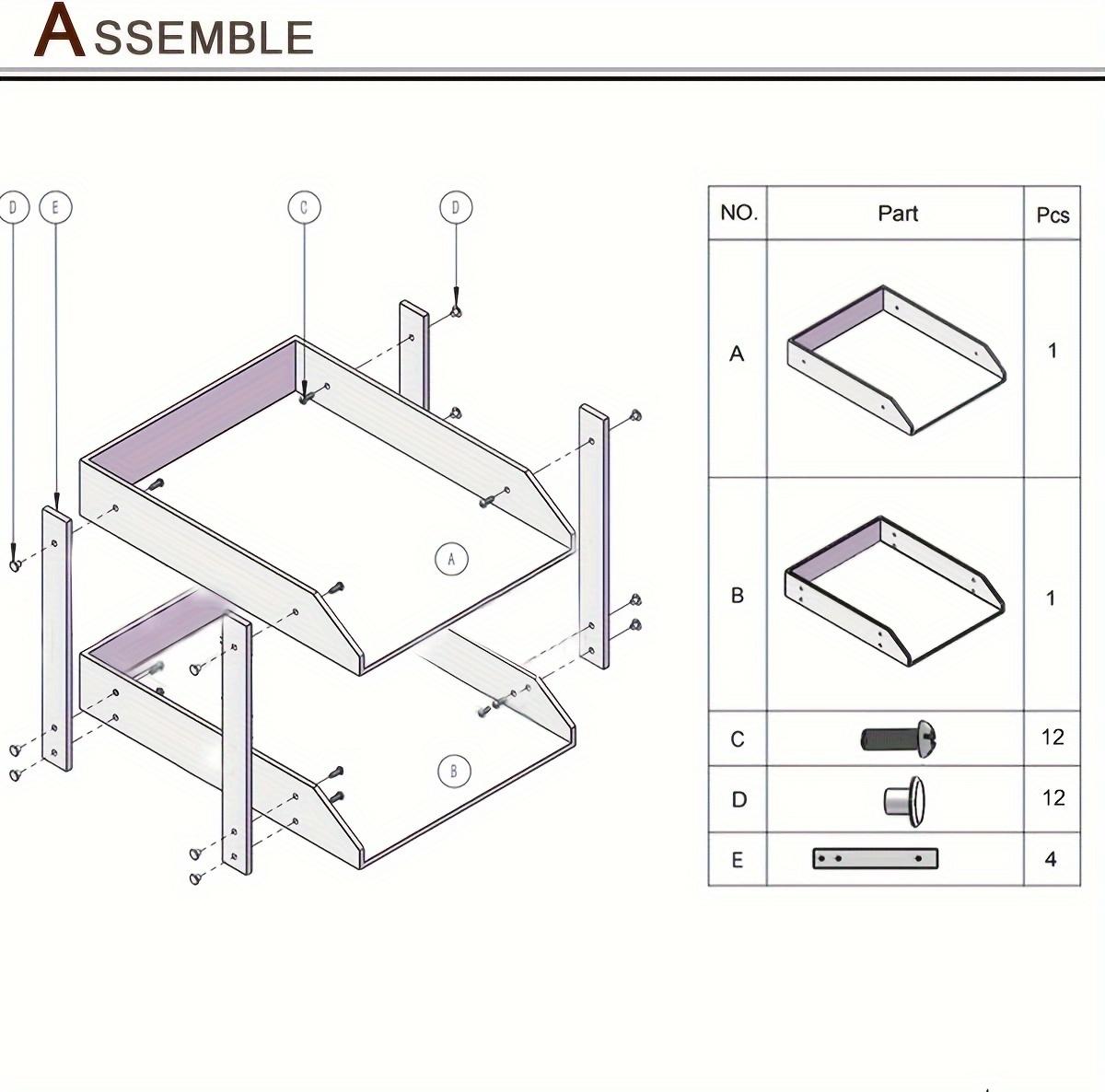 1 Black Brown Plain Double Layer Document Rack PU Leather Office File Storage File Tray