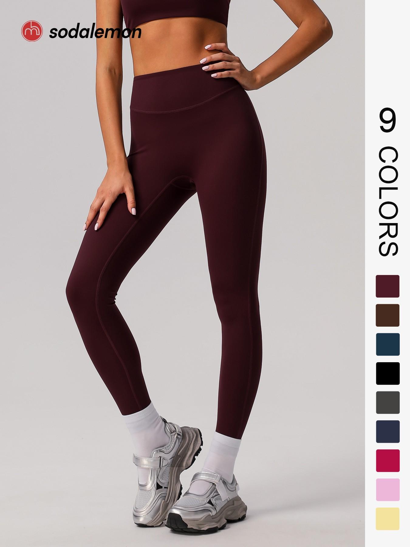 Women's Solid High Waist Sports Leggings, High Waisted Leggings, Casual Comfy Breathable Skinny Pants for Yoga Gym Workout Running, Ladies Sportswear for All Seasons, Womenswear