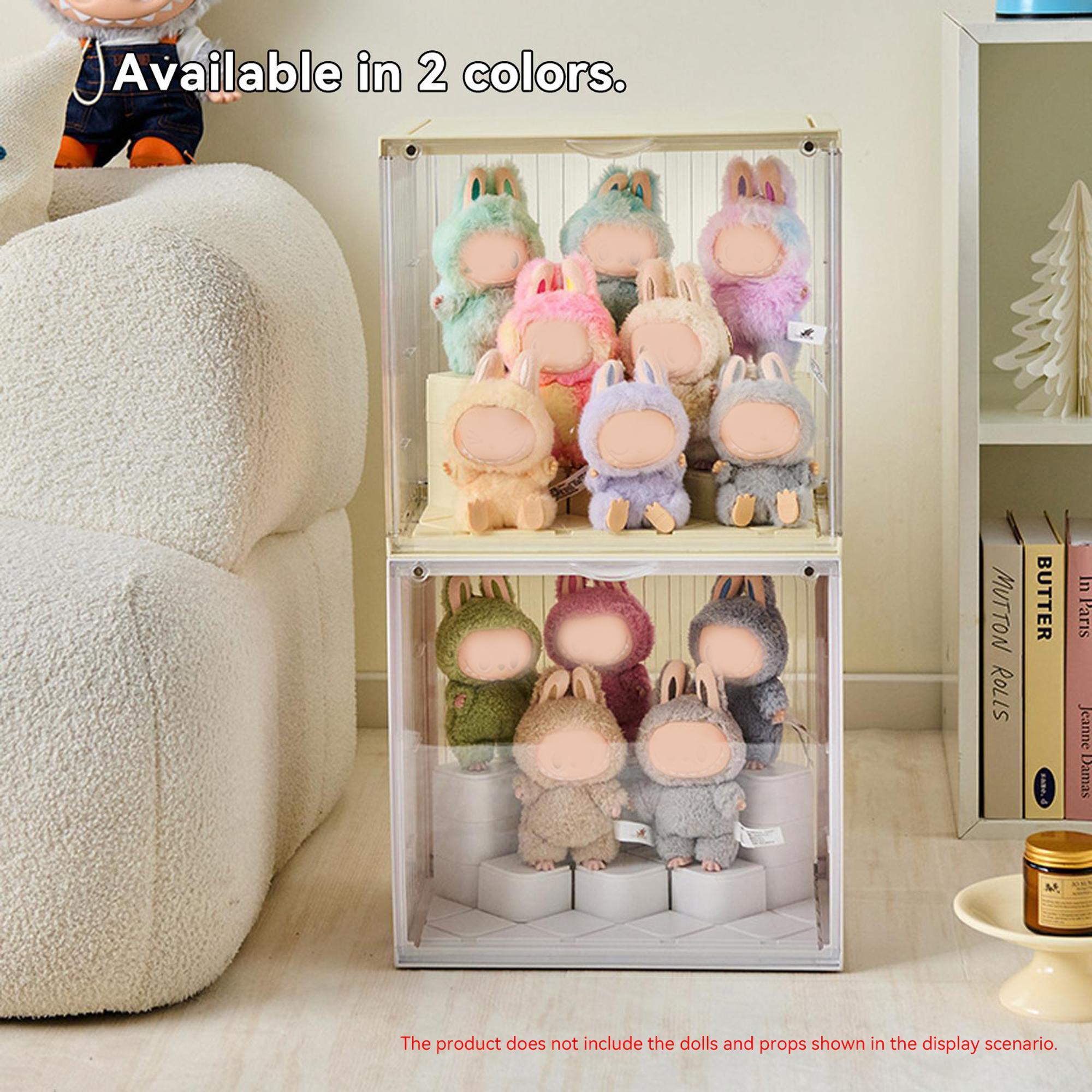 Plush Keychain Large Display and Storage Case, Dustproof & Moisture-Resistant, 20 Building Block DIY Modules, Customizable Stackable Combos, Ideal for Labubu, Skullpanda, DIMOO, HIRONO, MOLLY Collectors, Cute Soft Keychains