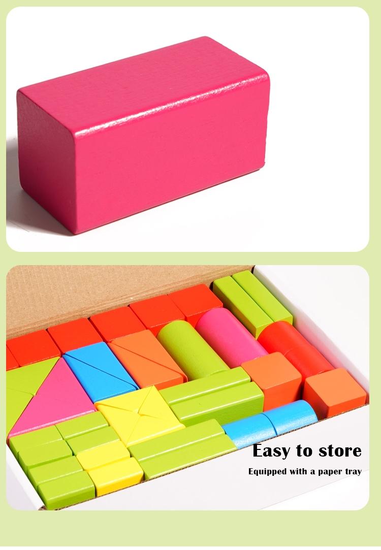 82-Piece Colorful Stem Building Blocks Set, Early Education Wooden Toy for Kids, Geometric Shape Recognition, Creative Play, Perfect Gift