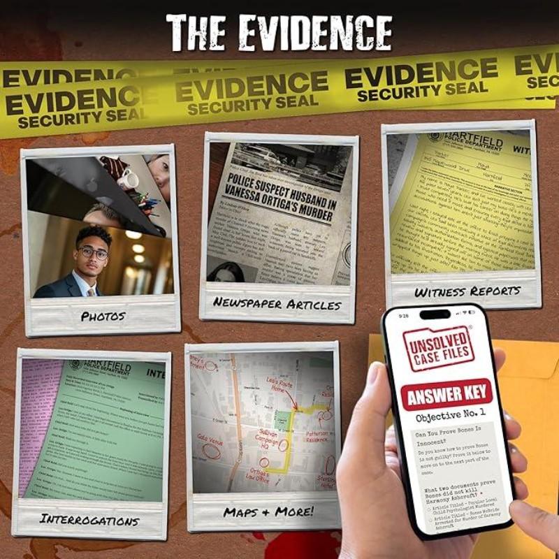 Vanessa Ortiz Case Detective Game Mystery Archive, Cold Case Detective Suspense Game, Suitable for Ages 14+, Friends Party Halloween Christmas