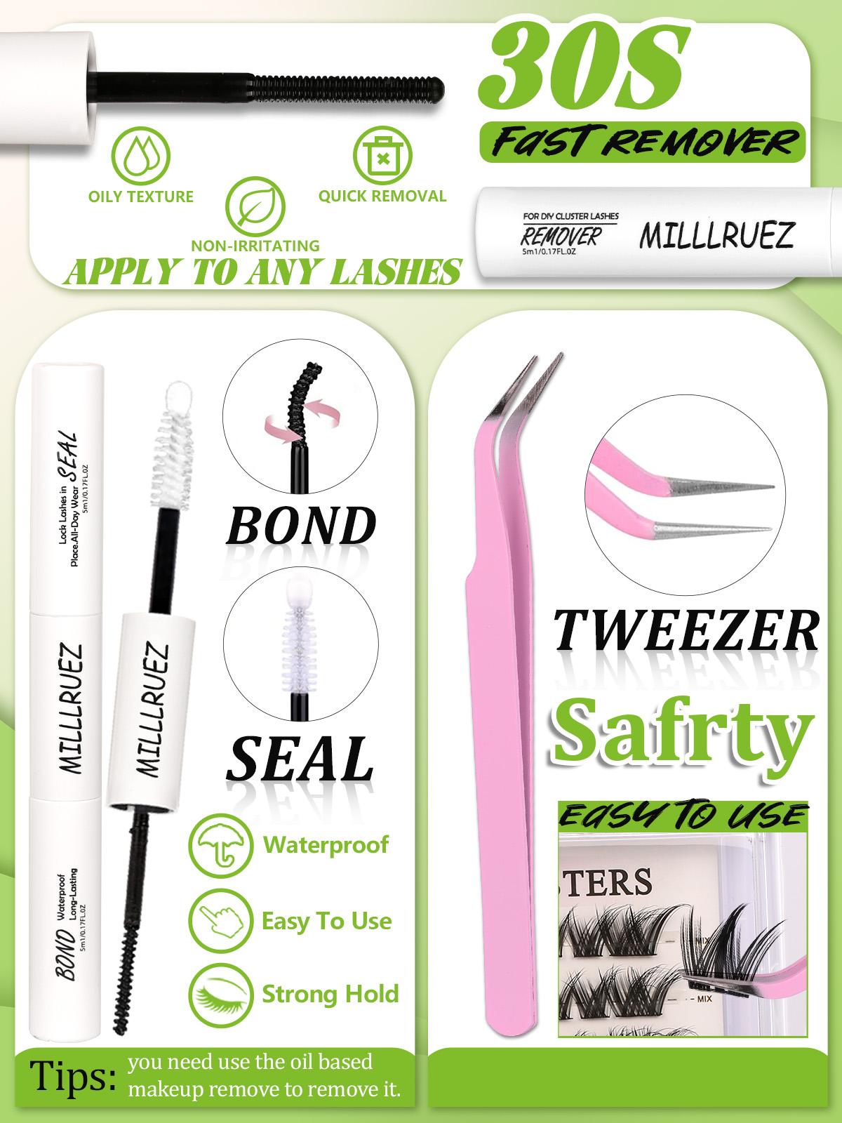 2  Styles Lash Clusters Kit, Chocolate/ Coffee Eyelash Clusters Extensions with Everything You Need for Beginners and Proficient, DIY at Home Easily Makeup Cosmetic