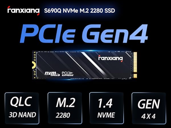 FANXIANG S690Q 1TB M.2 NVMe Internal SolidState Drive(SSD) PCIe 4.0 for PS5, Up to 4800 MB/s FANXIANG S690Q 1TB M.2 NVMe Internal SolidState Drive(SSD) PCIe 4.0 for PS5, Up to 4800 MB/s