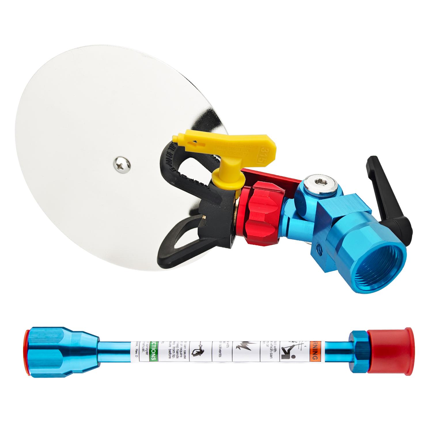 Airless Gun Guide Edge Spray Tools, Paint Accessories Extensions, Airless Sprayer Nozzles 315 Head, 7.87" Extension Rod, Spray Baffles