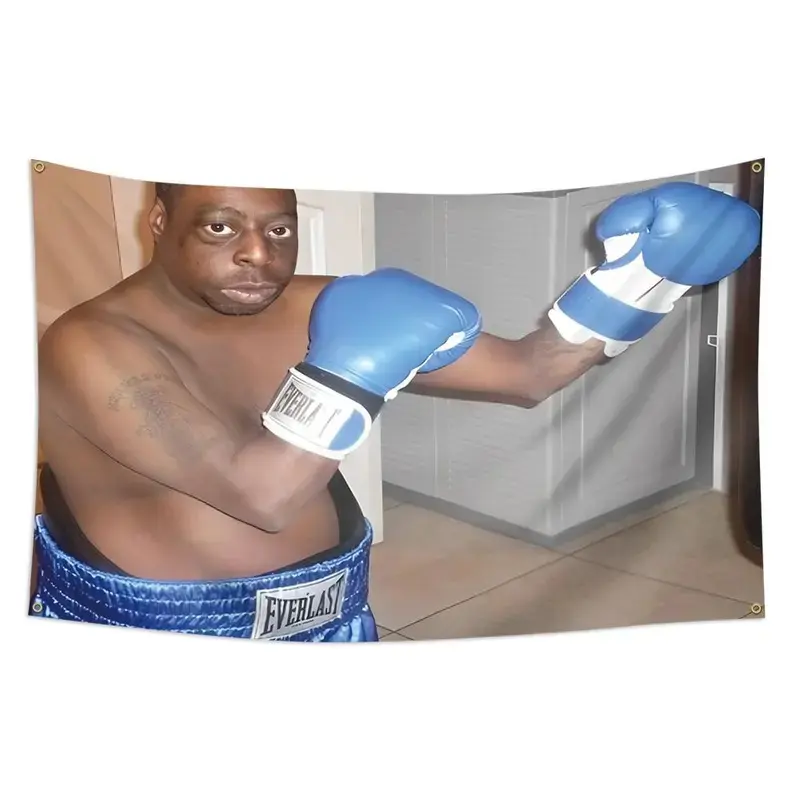 3x5 ft Grommeted Durable Polyester Rectangular Boxing Themed Flat Backdrop Tapestry - 4 Grommets, Man Cave Home Decor, Indoor Photo Shoots & All-Season Event Decor Supplies