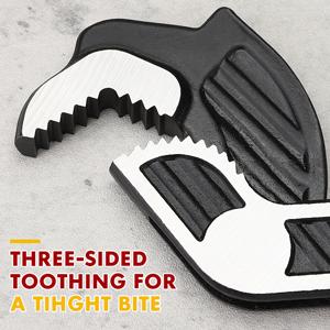 Multifunctional Self locking Wrench, Self Adjusting Pipe Wrench, 8 Inch Plumbers Wrench for (9-25mm) 3/8"-1"Nuts, Irregular Nuts, Pipes Use, Vanadium (8 In)