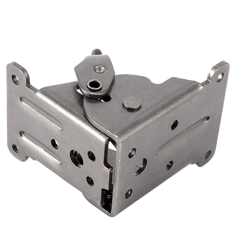 8 Pack Foldable Self Lock Hinges with Mounting Screws, Rigid Folding Brackets Table Leg Support Bracket for Folding Table Leg Bed Feet, Folding Shelf Brackets, Folding Table Bracket, Black, Stainless Steel Bracket