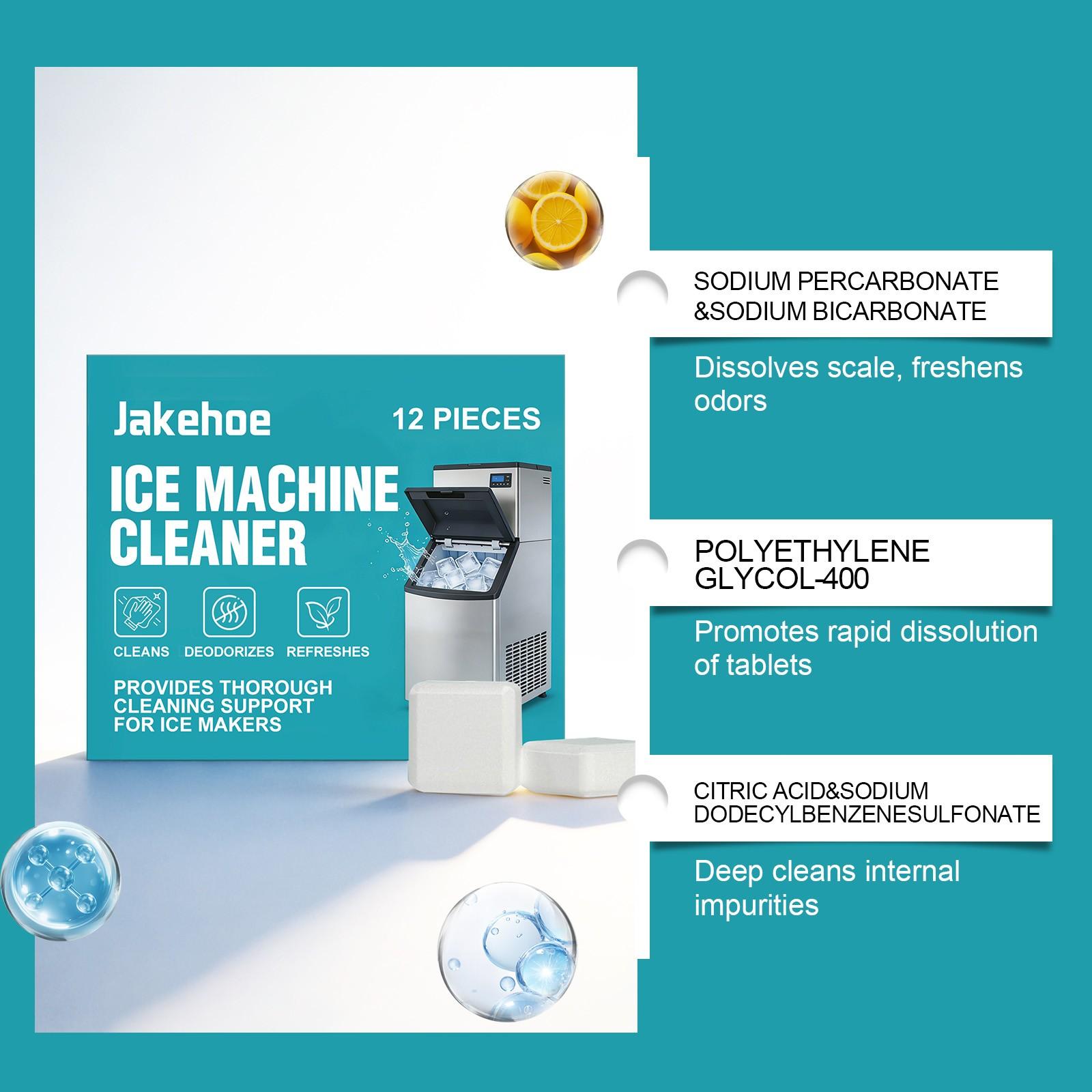 Ice Maker Cleaning Tablets (12pcs), Daily Home Ice Maker Cleaners, Stain Removal, Efficient Device Maintenance, Easy to Use, Portable Cleaner