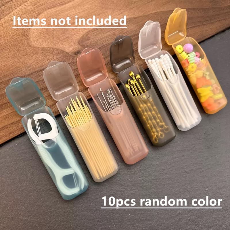 Portable Storage Containers, Bead Storage Containers, Transparent Mini Organizer Box, Leakproof Travel Pill Holder, for Toothpicks, Floss, Cotton Swabs, Durable Plastic, Plastic Storage Boxes