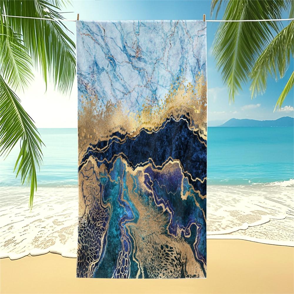 Marble Print Beach Towel, Multiple Styles, Luxury Minimalist, Quick Dry Soft Skin-Friendly Absorbent, Sand Free Beach Towel for Pool Camping, Suitable for All People, Ideal Gift Choice