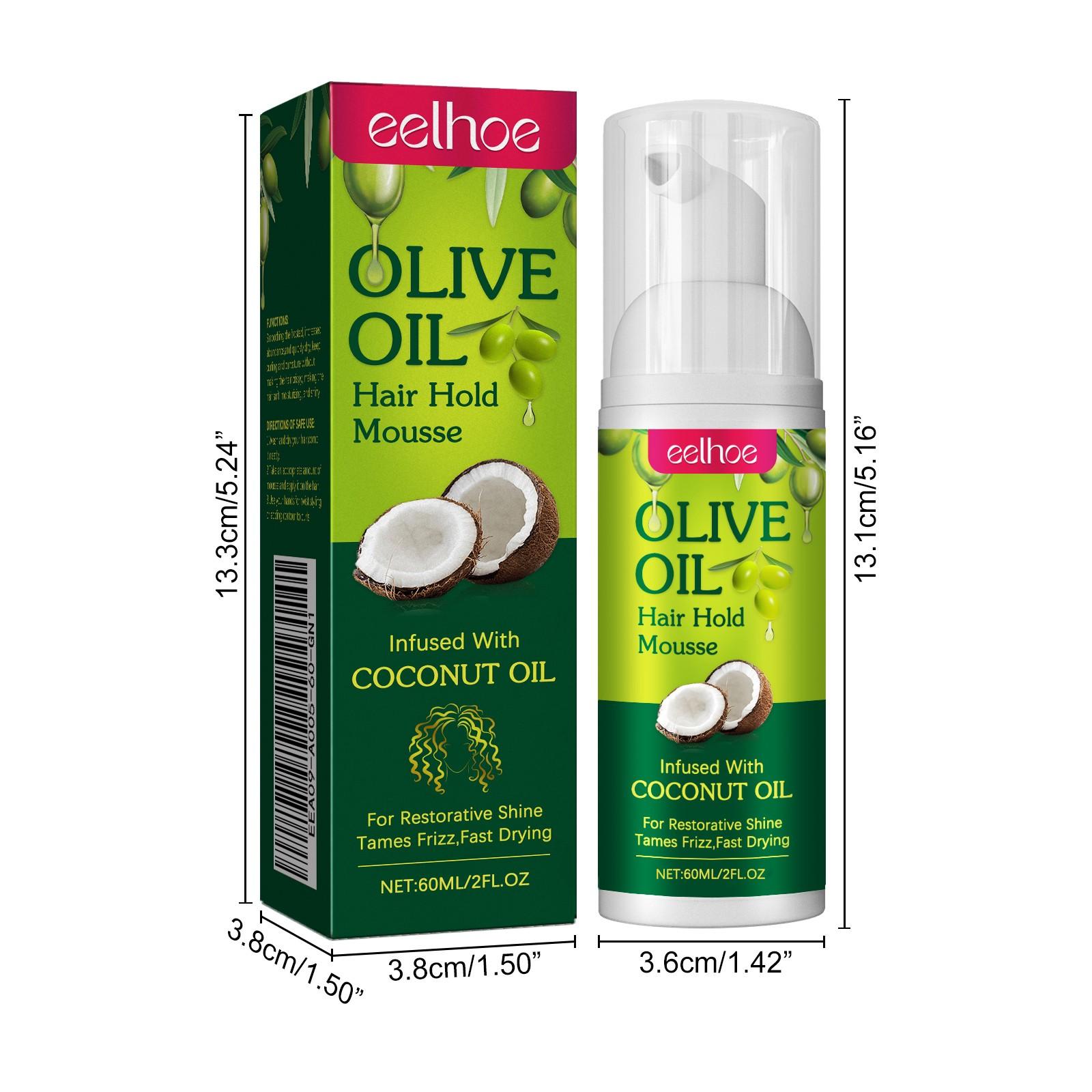 Olive Oil Hair Styling Mousse 2 Pack, Curl Hold Moisturizing, Long-Lasting Anti-Frizz, Protective Curl Shaping Mousse