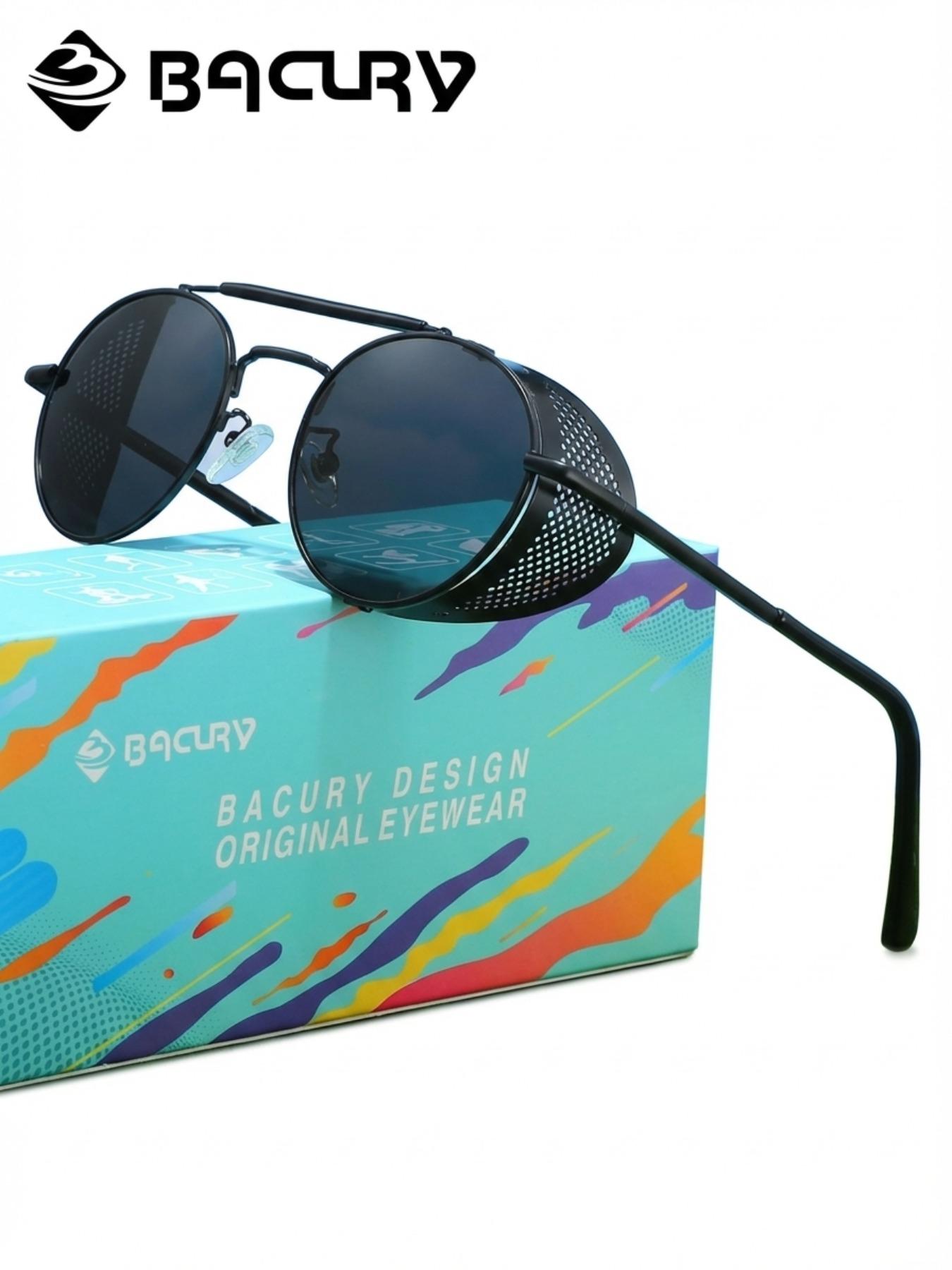 BACURY Retro Oval Polarizer Sunglasses Made Of Stainless Steel For Men And Women, Windproof For Outdoor Travel, Reducing Glare, Versatile, And Uv Resistant