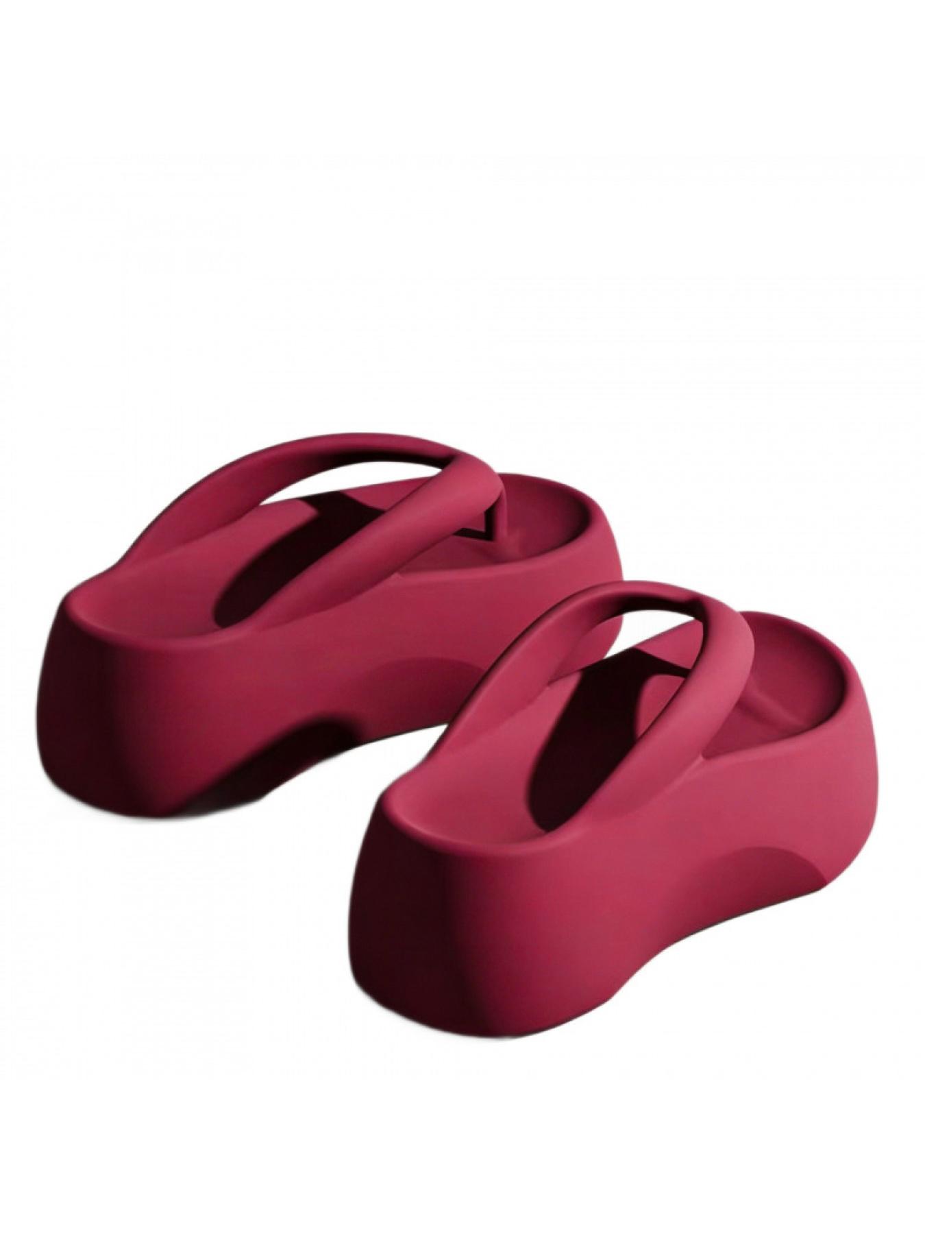 1 pair of thick-soled EVA flip-flops for women, summer outdoor wear, non-slip, height-increasing home sandals Footwear
