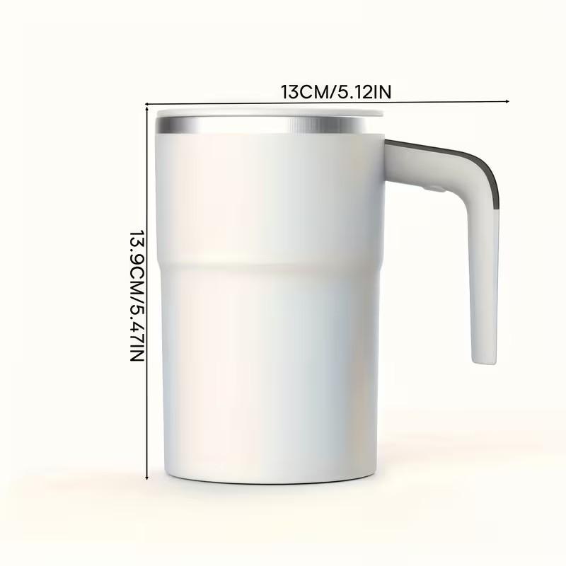 Self-Stirring Mug with LED Temperature Display, Rechargeable Magnetic Automatic Coffee Cup, 12oz with Lid, Perfect for Office Desk Coffee & Milk Mixing