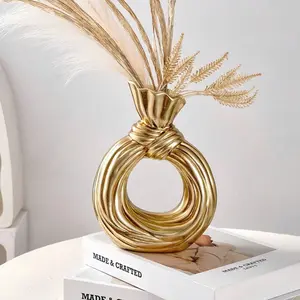 Modern Minimalist Round Knot Resin Vase, All-Season Home Decor, Desktop Ornament, Suitable for Year-Round Use, Elegant Floral Arrangement Holder