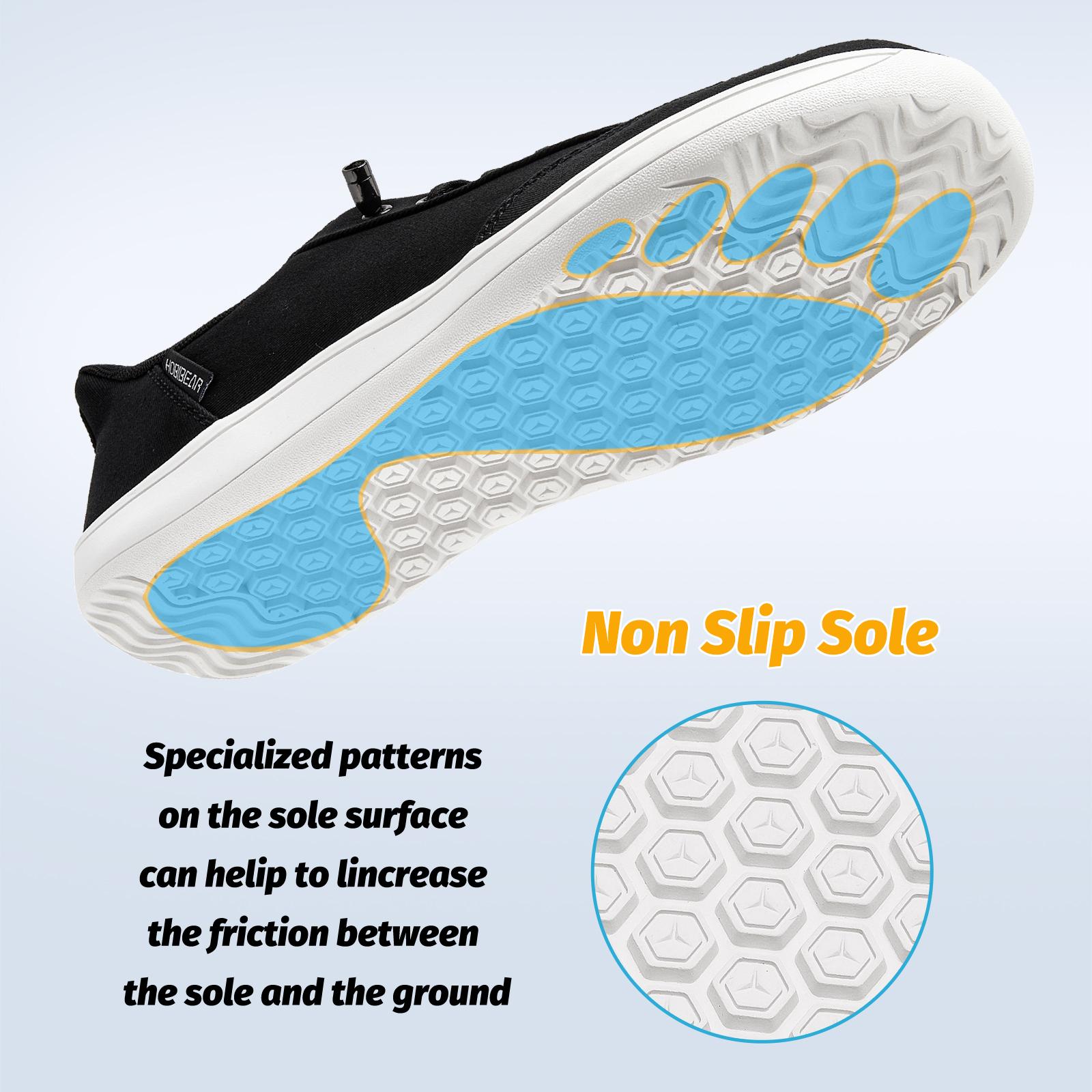 HOBIBEAR Womens Mens Hands Free Slip On Sneakers Comfort Wide Minimalist Barefoot Canvas Shoes Square headed flat bottom