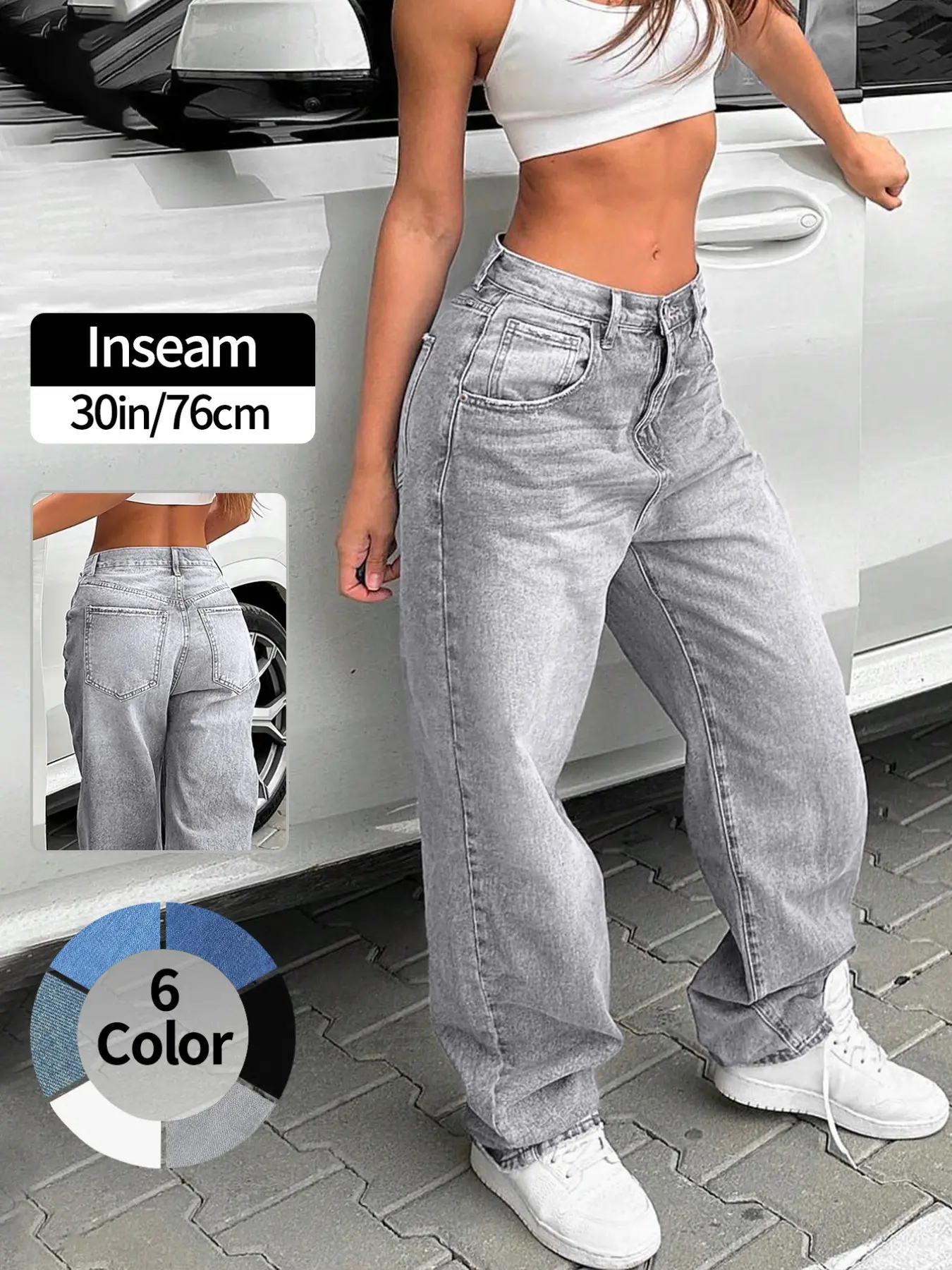 NVFelix Casual Loose Wide Leg Jeans Women Y2K Fashion Streetwear Denim Baggy Jeans Autumn Winter Trend