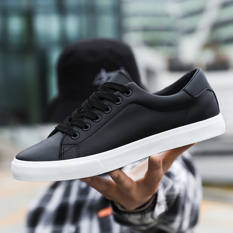Men's Classic Sneakers, Comfortable Lace-Up Casual Shoes, Sporty Simple Style, Versatile Fashion, Black & White Options Available