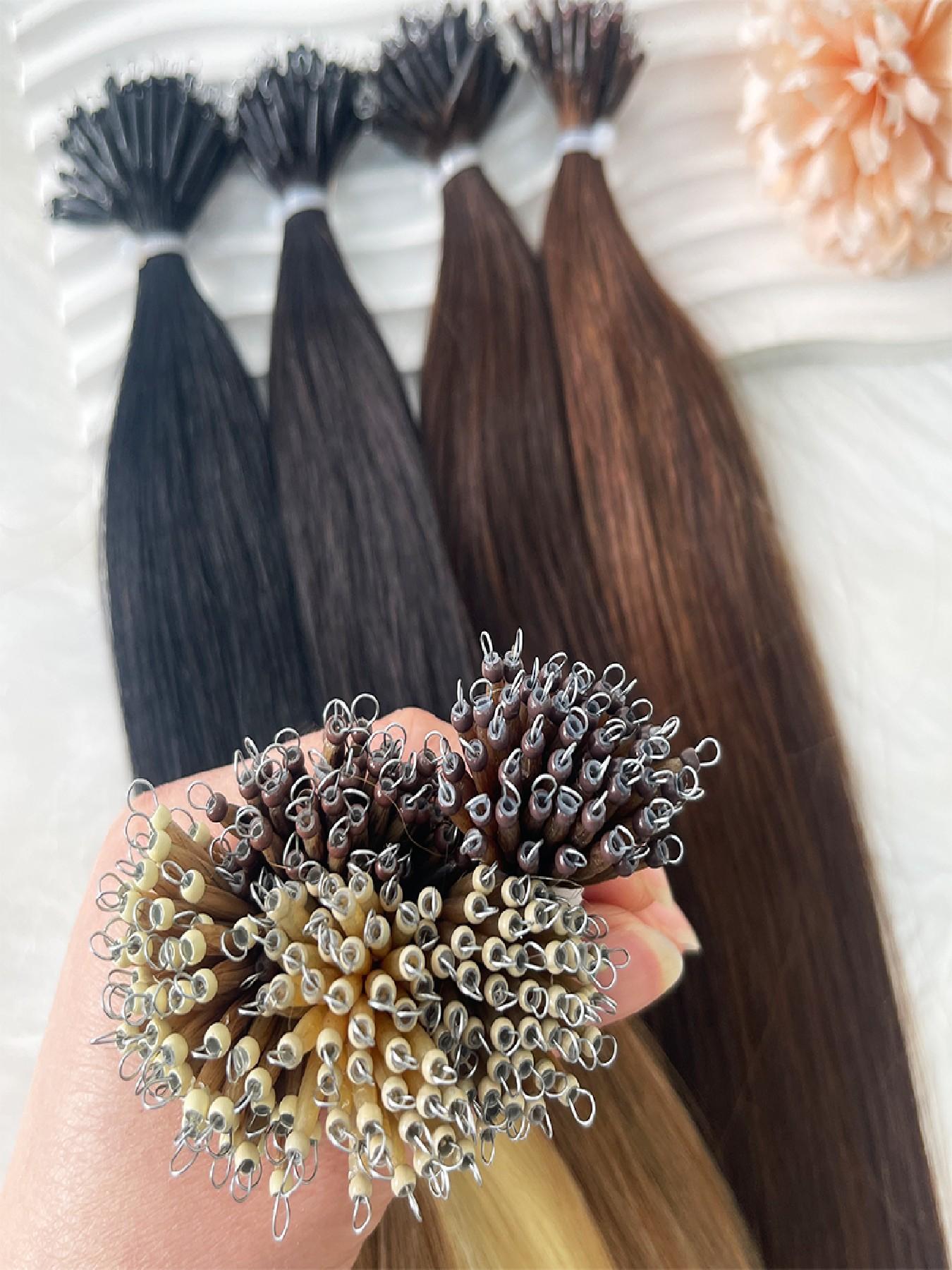 Human Hair Extension Pre-Bonded Micro Nano Rings, Beads Loop Nano Hair Extensions, Cold Fusion Nano Ring Extensions, 30g/pack