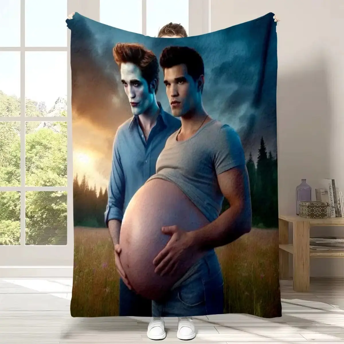Twilight Saga Edward Bella Throw Blanket - Soft Flannel for Couch, Bed, Office, Camping, Gift for Fans-USA Local Delivery