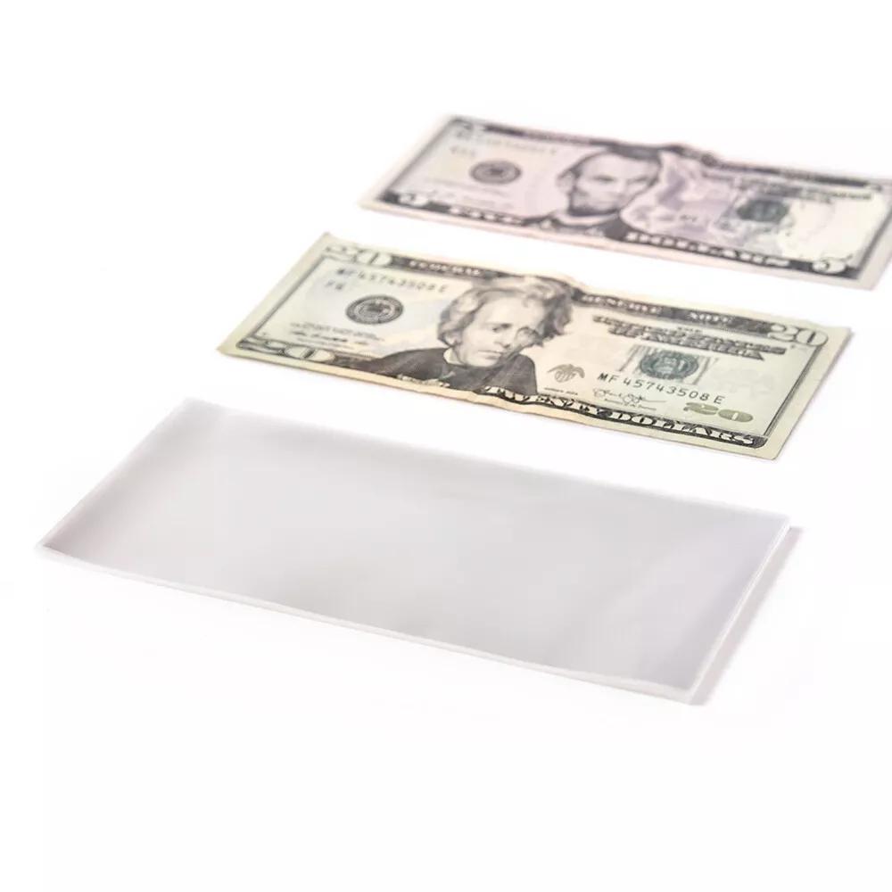 100pcs Soft Banknotes Sleeves For Modern US Currency Notes Ultra Thin Holders,Soft Currency Banknotes Sleeves Fit For Modern US Size Notes Holder Upgraded Version