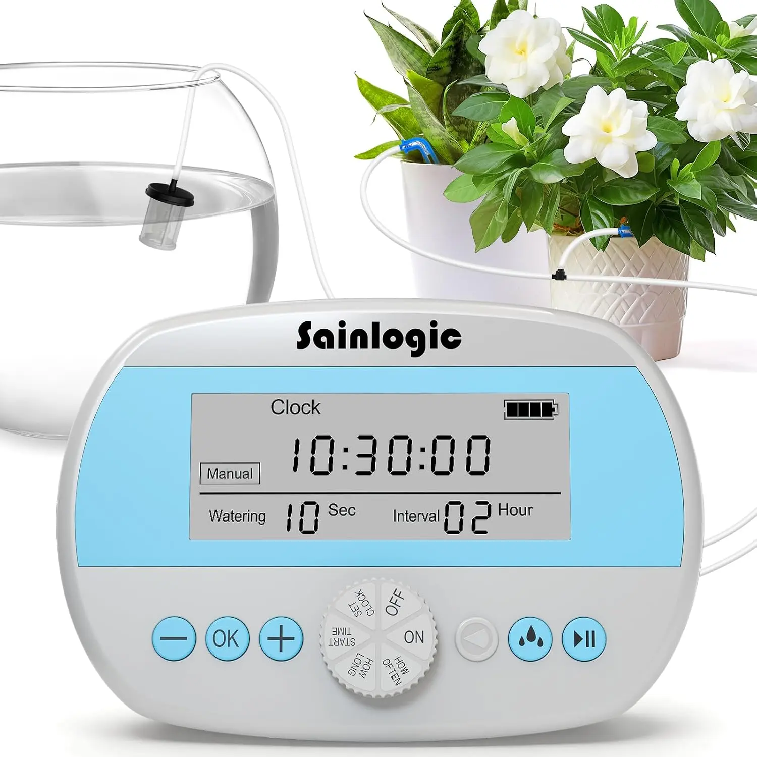 Automatic  Waterer for 15 Potted , Self-Watering System with Humidity  Display, Deep Root Irrigation, IP64 Programmable Timer, Ideal for , Travel and Indoor Garden
