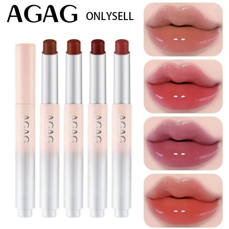 AGAG Korean Glossy Volumizing Lipstickavailable in 4 nude shades. This moisturizing, nonsticky formula delivers a high-shine, glass-like finish. It makes a perfect beauty gift for occasions such as Valentine's Day, dates, and parties, Lipstick lipgloss